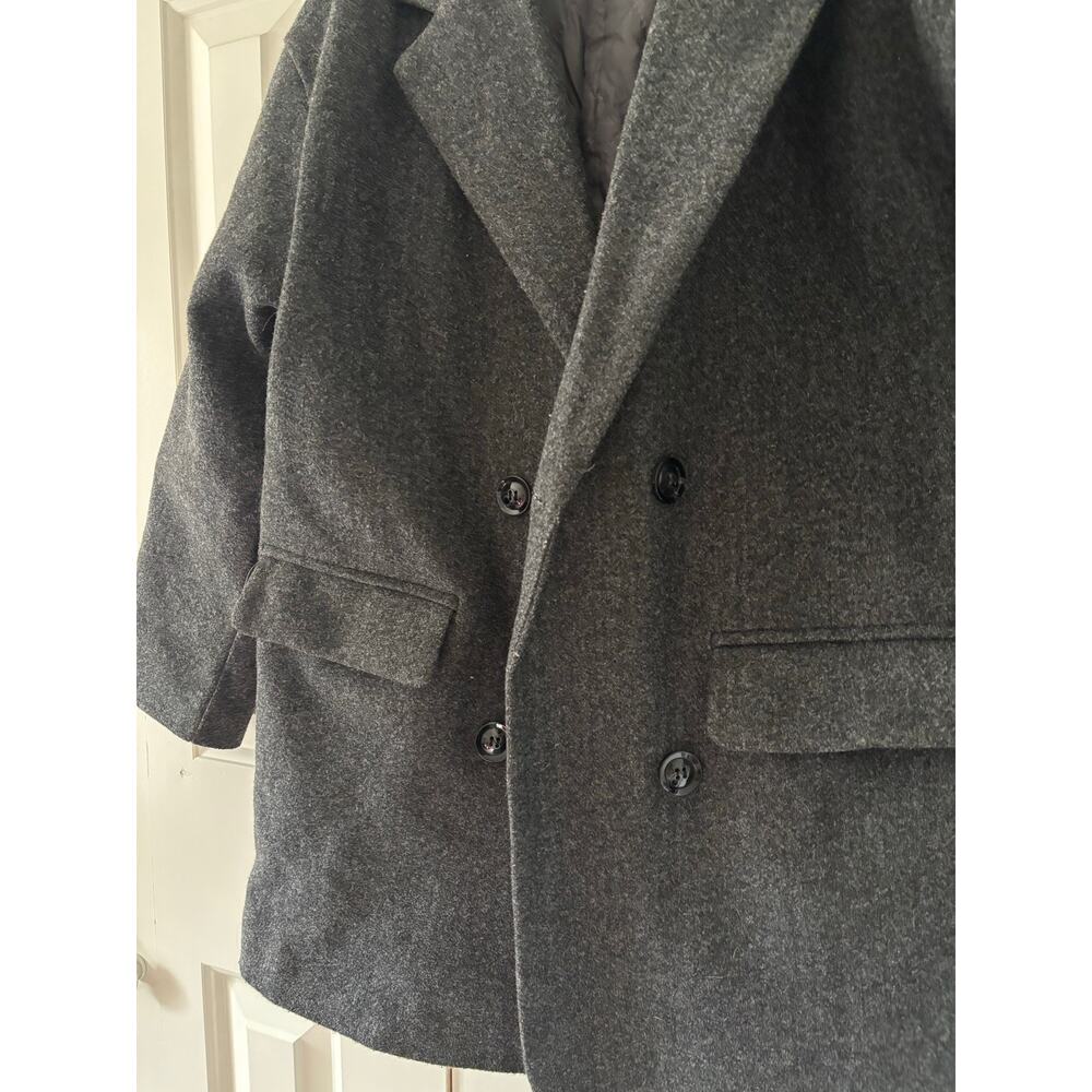 Women’s Gray Double Breasted Wool Blend Peacoat Jacket Long Coat Classic S M - Picture 5 of 10